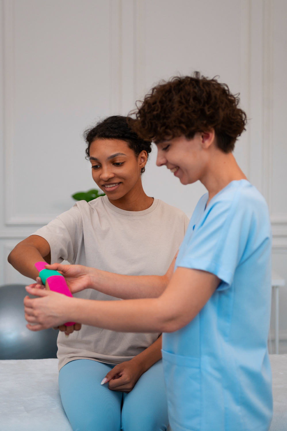 woman getting wrist support occupational therapy mmc